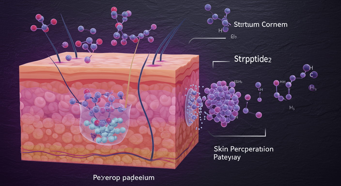 펩타이드 성분 구조 및 피부 침투 경로 다이어그램